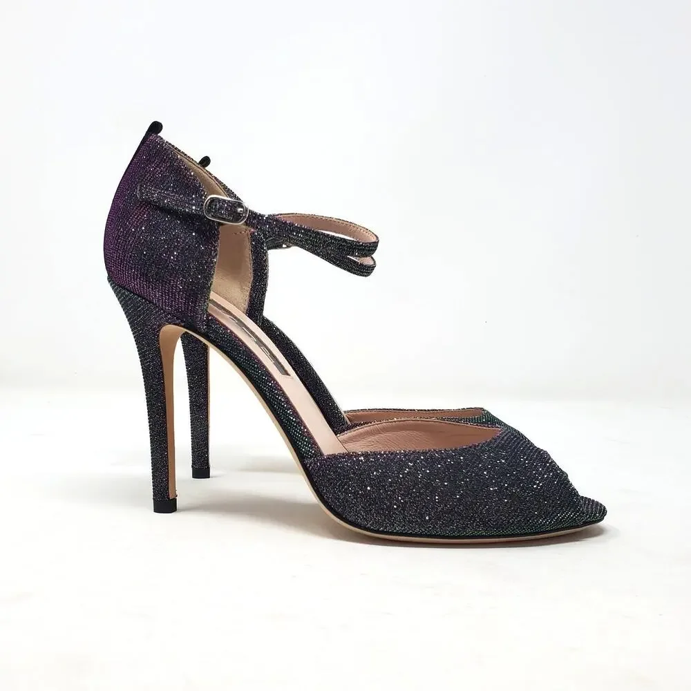 SJP by Sarah Jessica Parker Ursula Iridescent Glitter D'Orsay Pump Size 36.5
